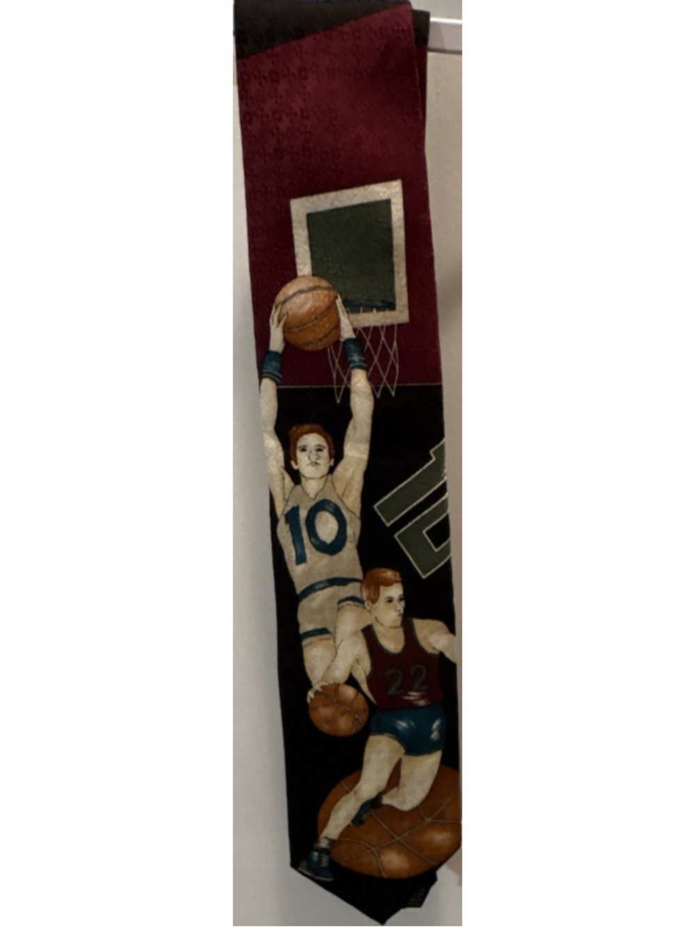 Club International Silk Tie Basketball Graphic Men's Woven
